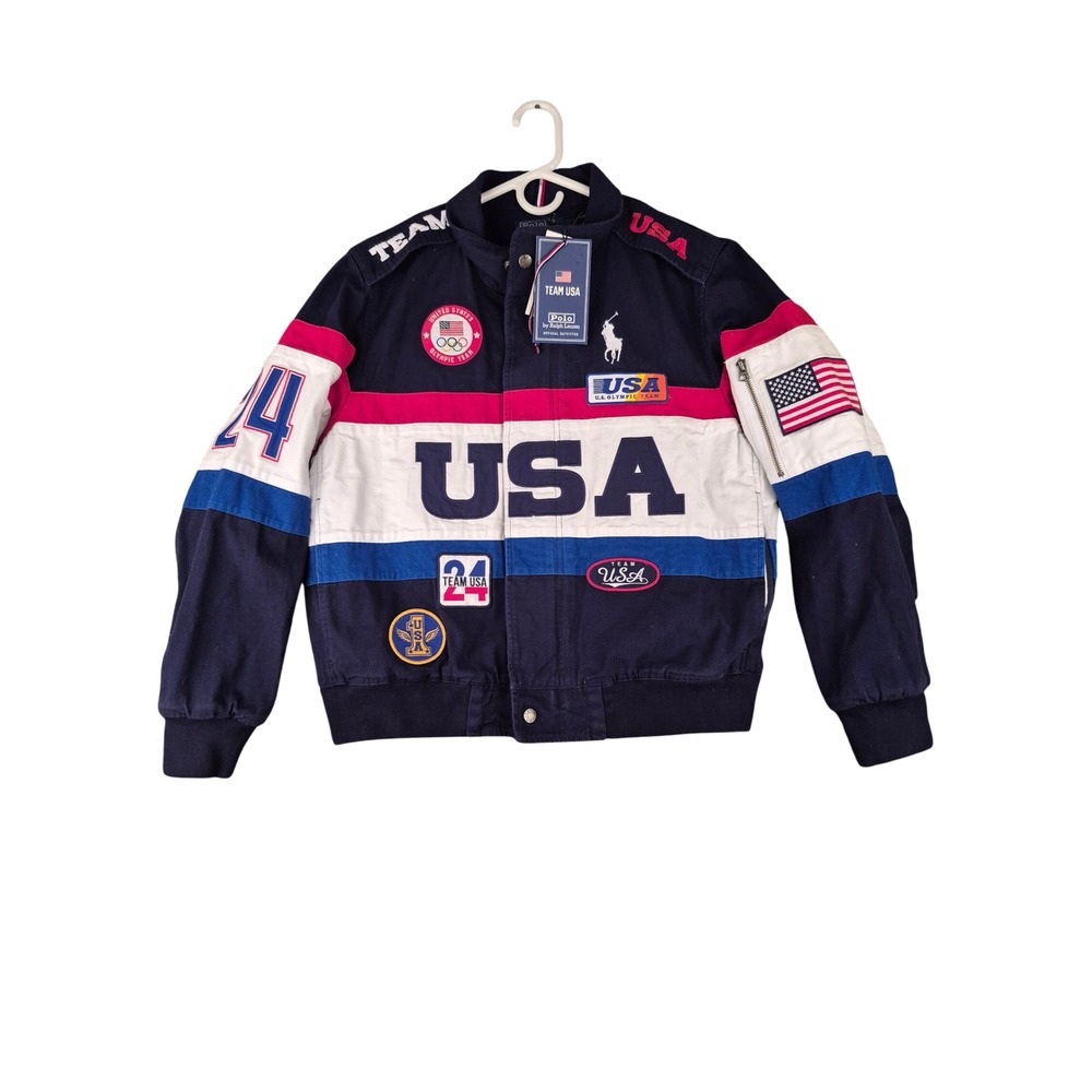 Polo Ralph Lauren Team USA Olympic Jacket Blue Red White NWT Medium 2024 RARE
